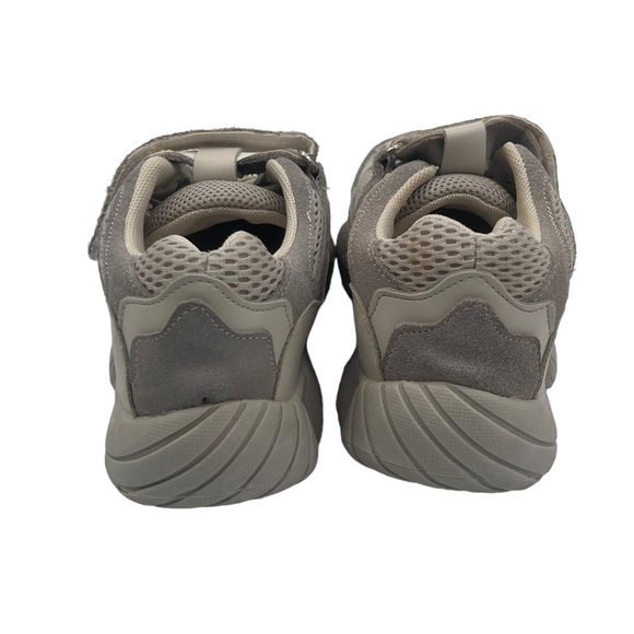 Shoekey Cream Gray Hook And Loop Sneakers Size 34 Big Girl - Picture 8 of 9